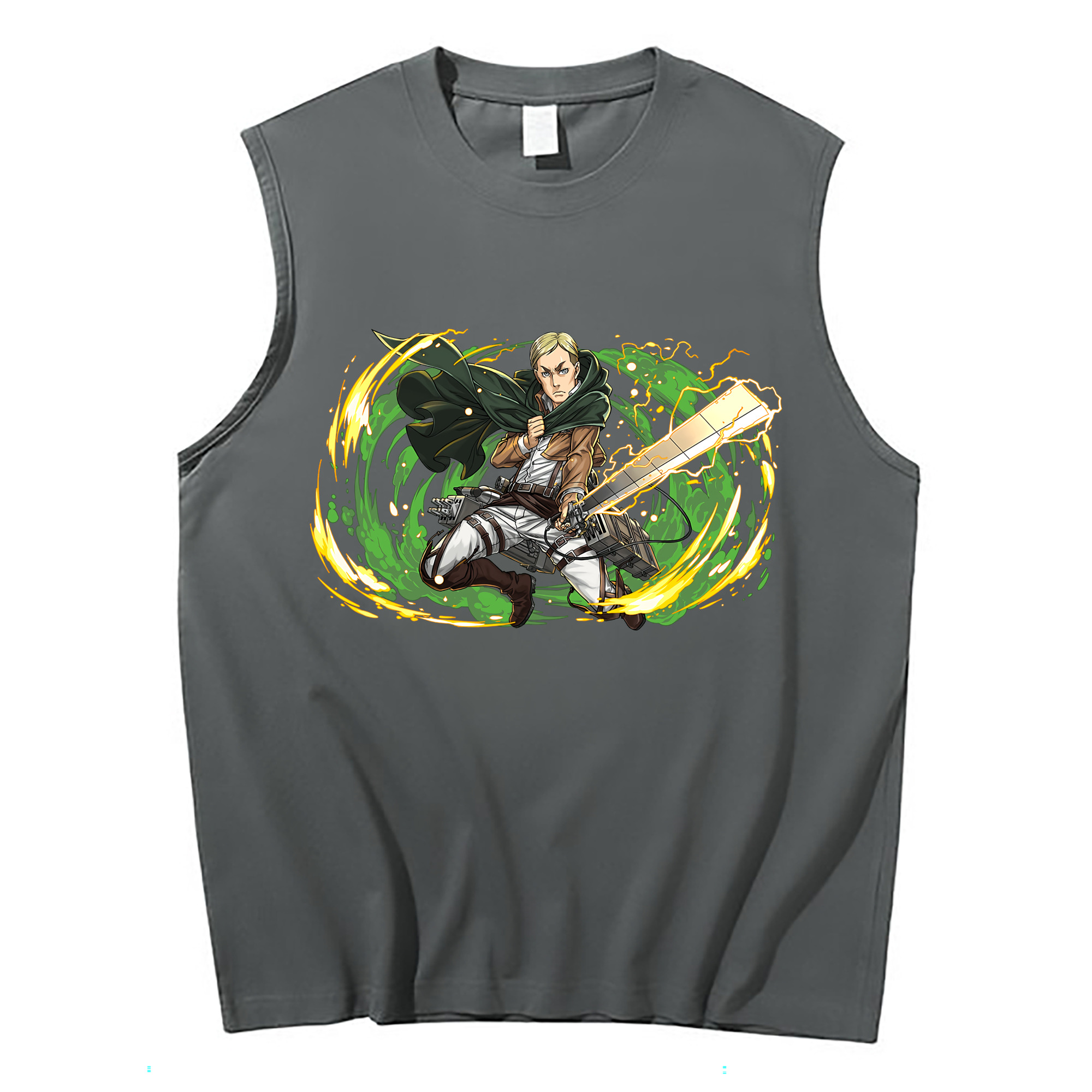 （画像用） 進撃の巨人 エルヴィン・スミス Attack on Titan Erwin Smith コットン100％タンクトップ（フロントプリント）